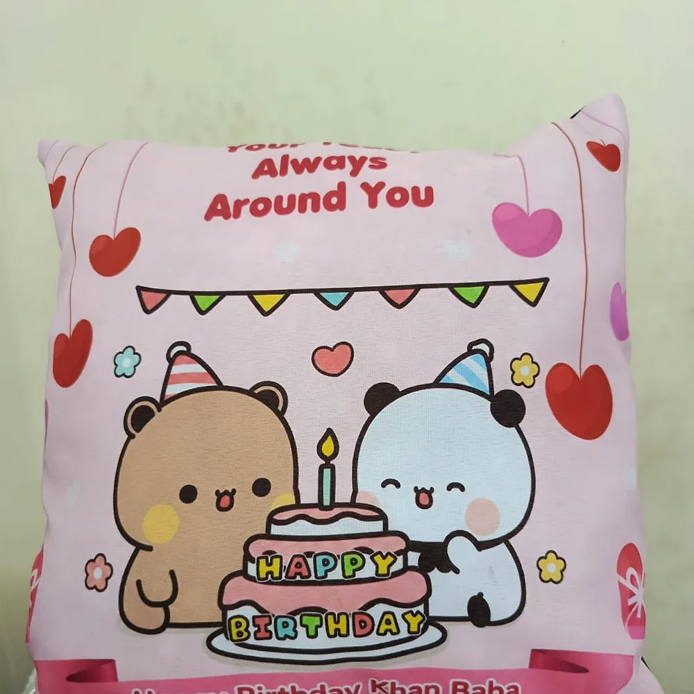 “Happy Birthday” Cushion — a customized Photo Cushion made by The Customized Shop