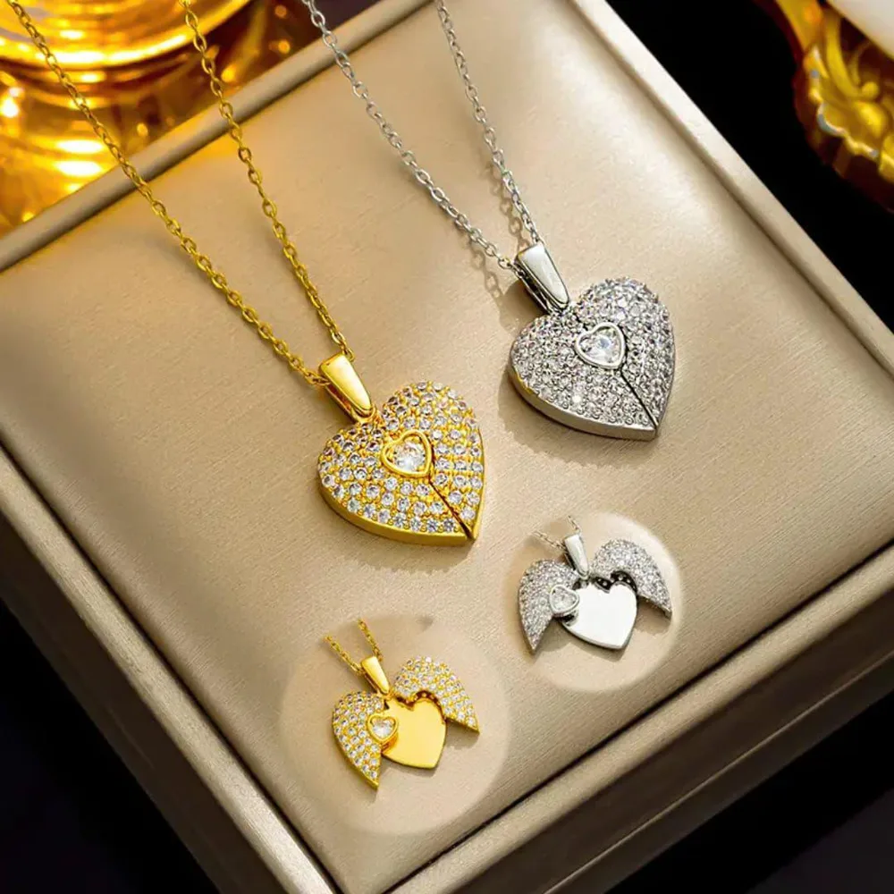 Personalized heart locket necklaces in gold and silver