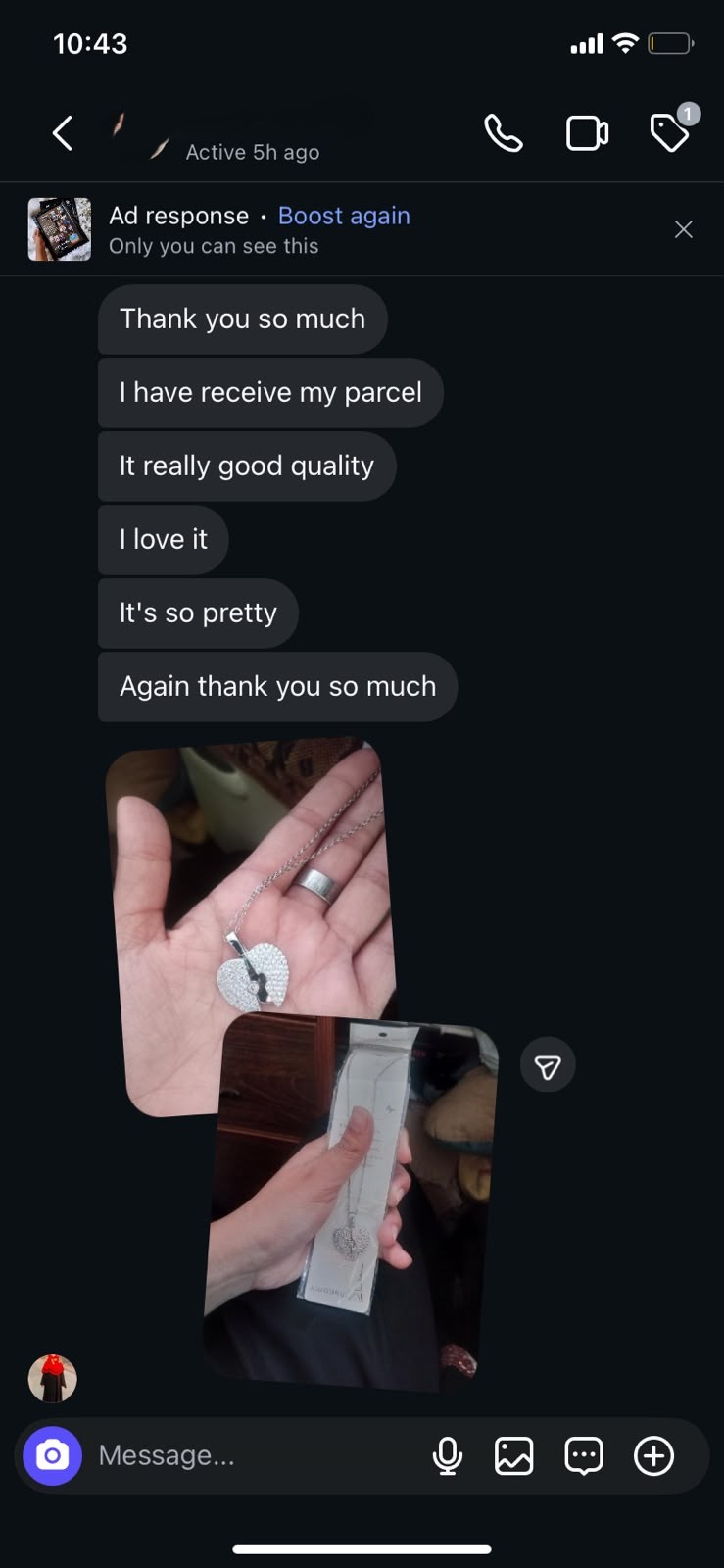 Heart locket necklace — "really good quality, I love it, it's so pretty"